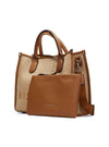 Bolso shopper rafia natural cuero