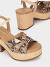 Sandalia plataforma piel animal print