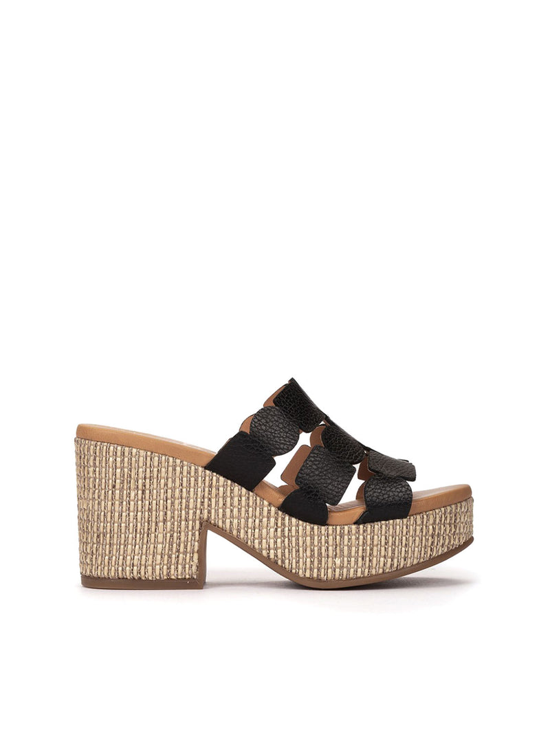 Sandalia bloque piel negro