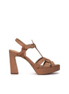 Sandalia plataforma piel camel