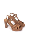 Sandalia plataforma piel camel