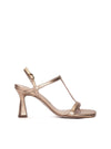 Sandalia minimal piel metalizada oro rosa