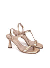 Sandalia minimal piel metalizada oro rosa