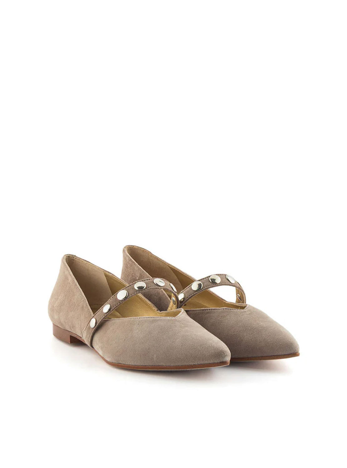 Bailarina tachas ante taupe