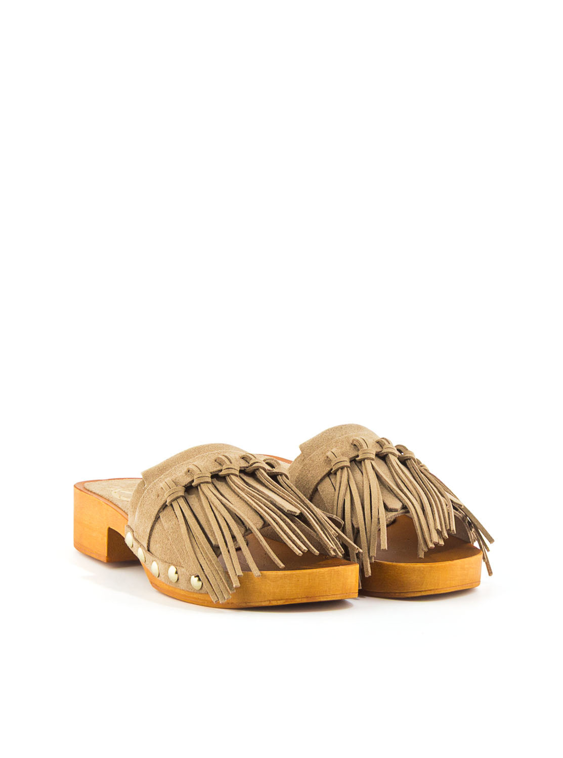 Sandalia flecos ante taupe