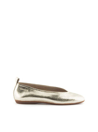 Bailarina basic piel metalizada platino