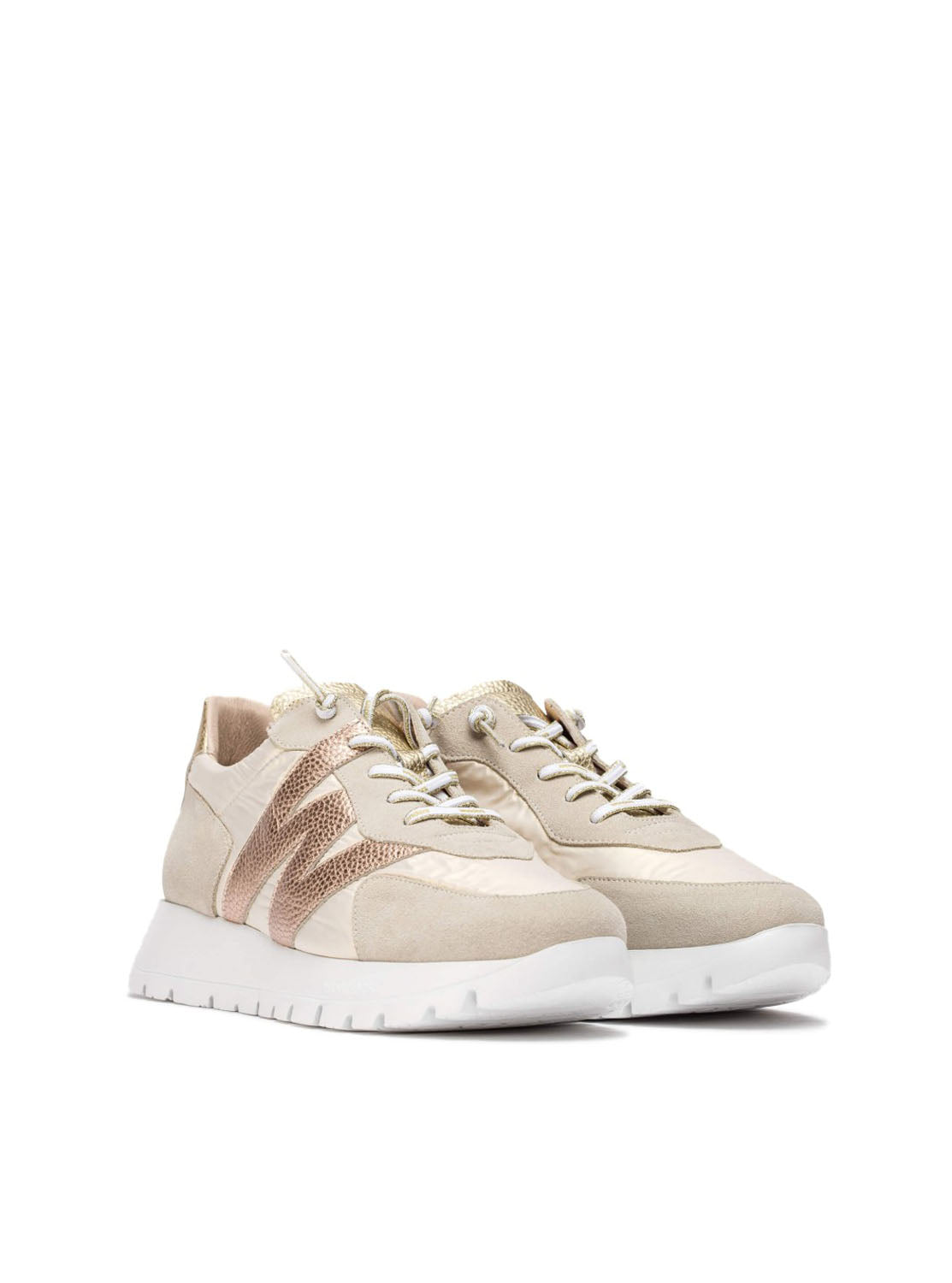 Deportivo combi tejido beige