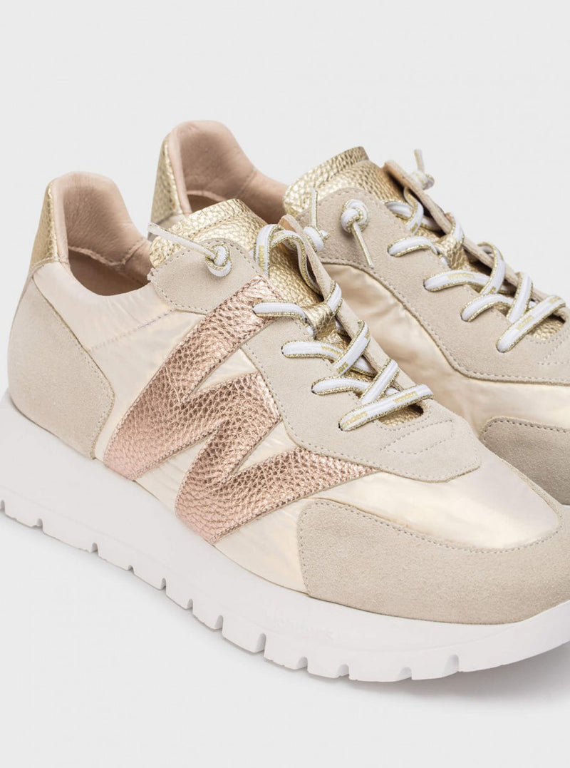 Deportivo combi tejido beige