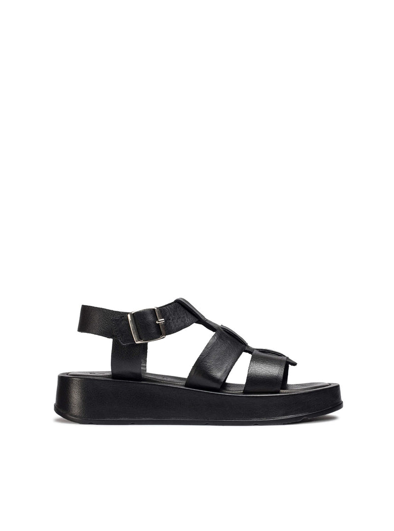 Sandalia romana sport piel negro