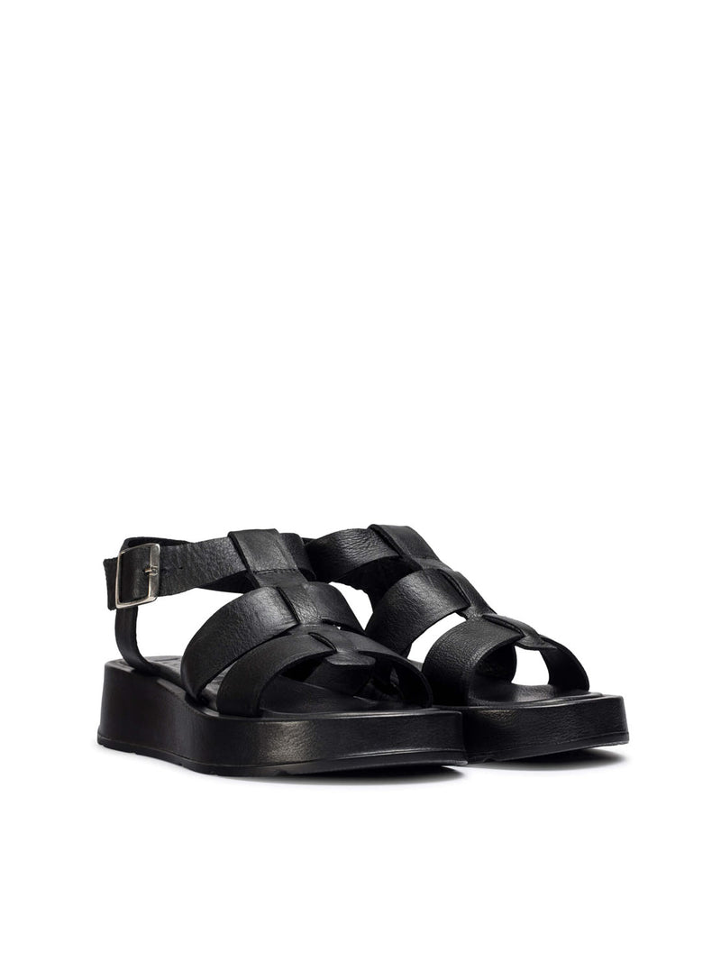 Sandalia romana sport piel negro