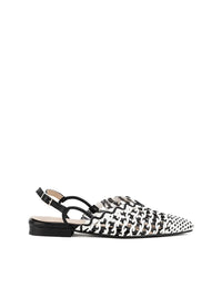 Slipper destalonado trenzado piel combi blanco