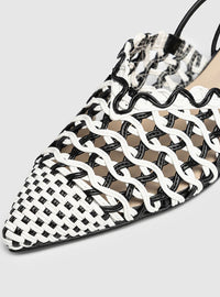 Slipper destalonado trenzado piel combi blanco