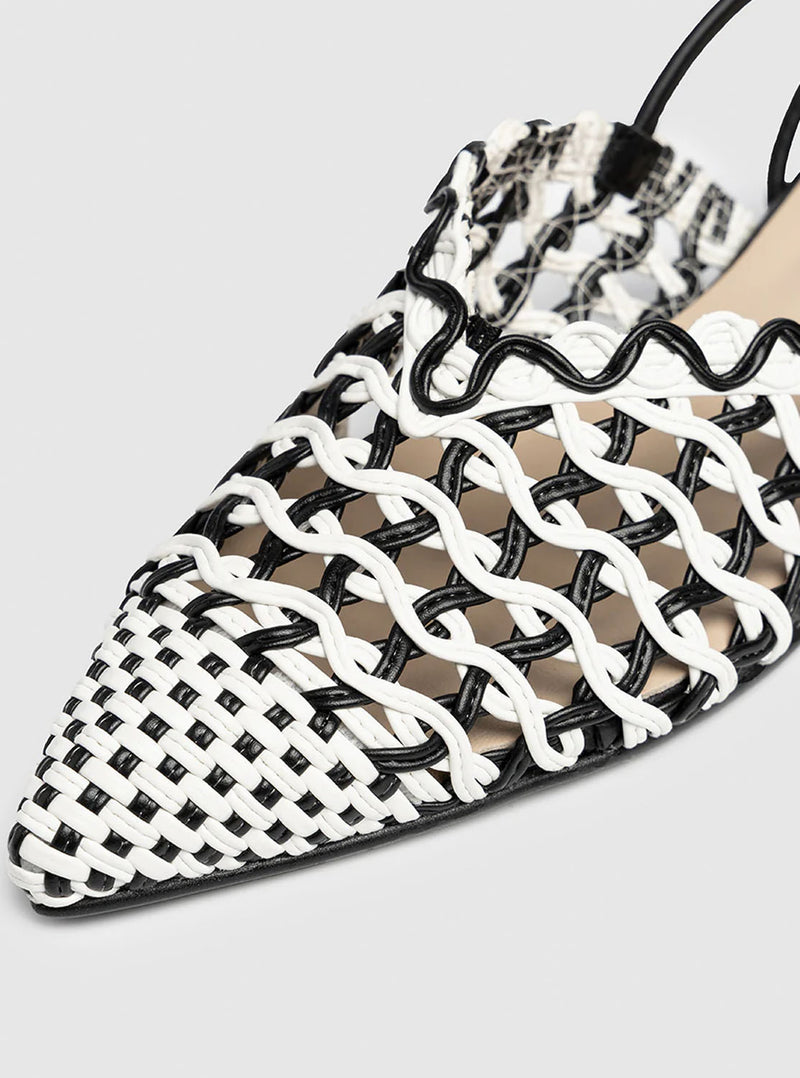 Slipper destalonado trenzado piel combi blanco