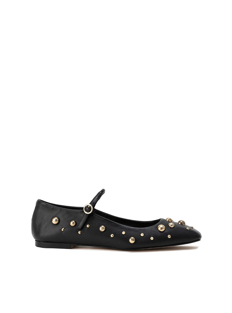 Bailarina tachas piel negro