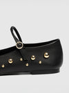 Bailarina tachas piel negro