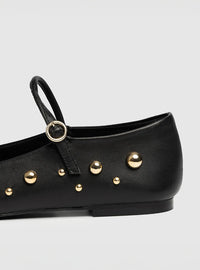 Bailarina tachas piel negro