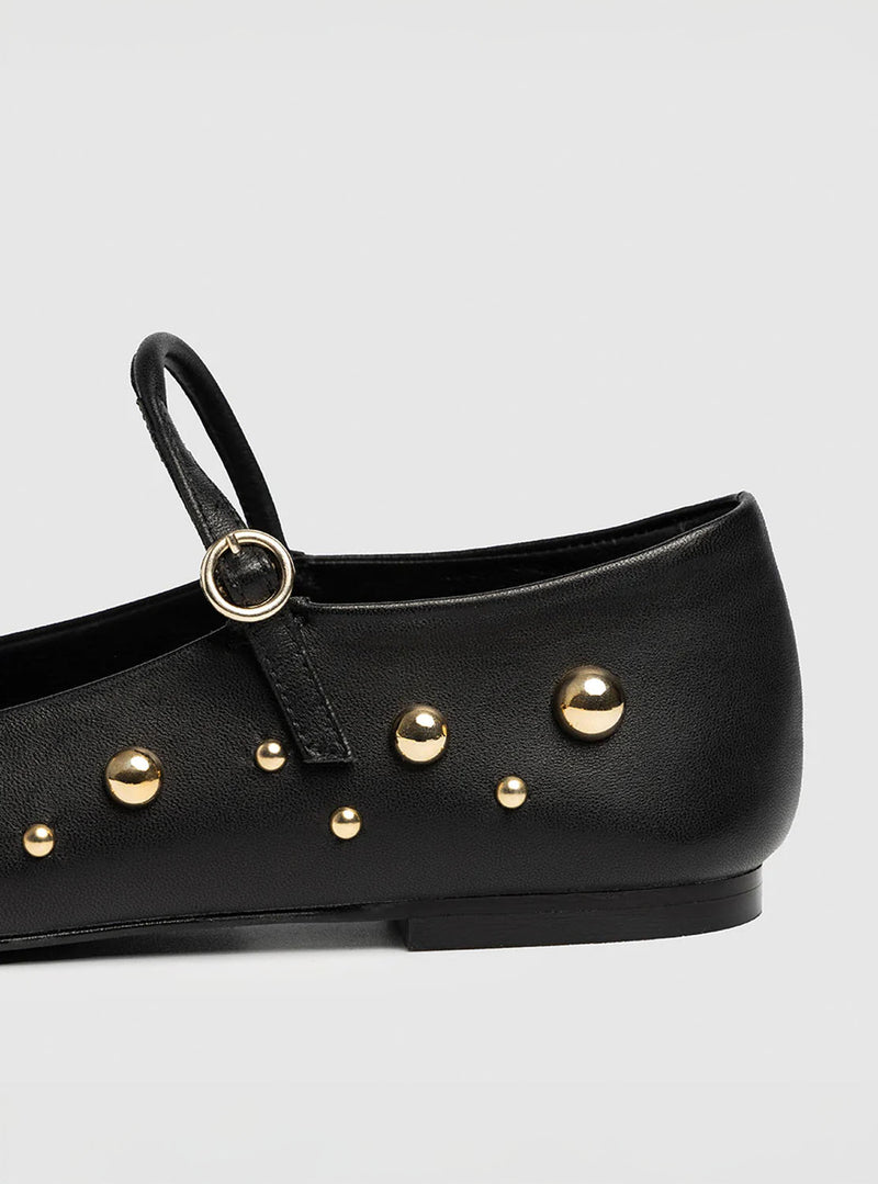 Bailarina tachas piel negro