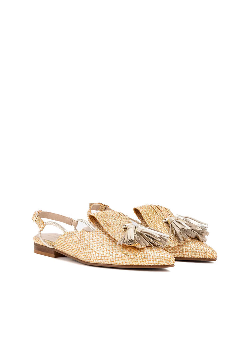 Slipper destalonado rafia multicolor