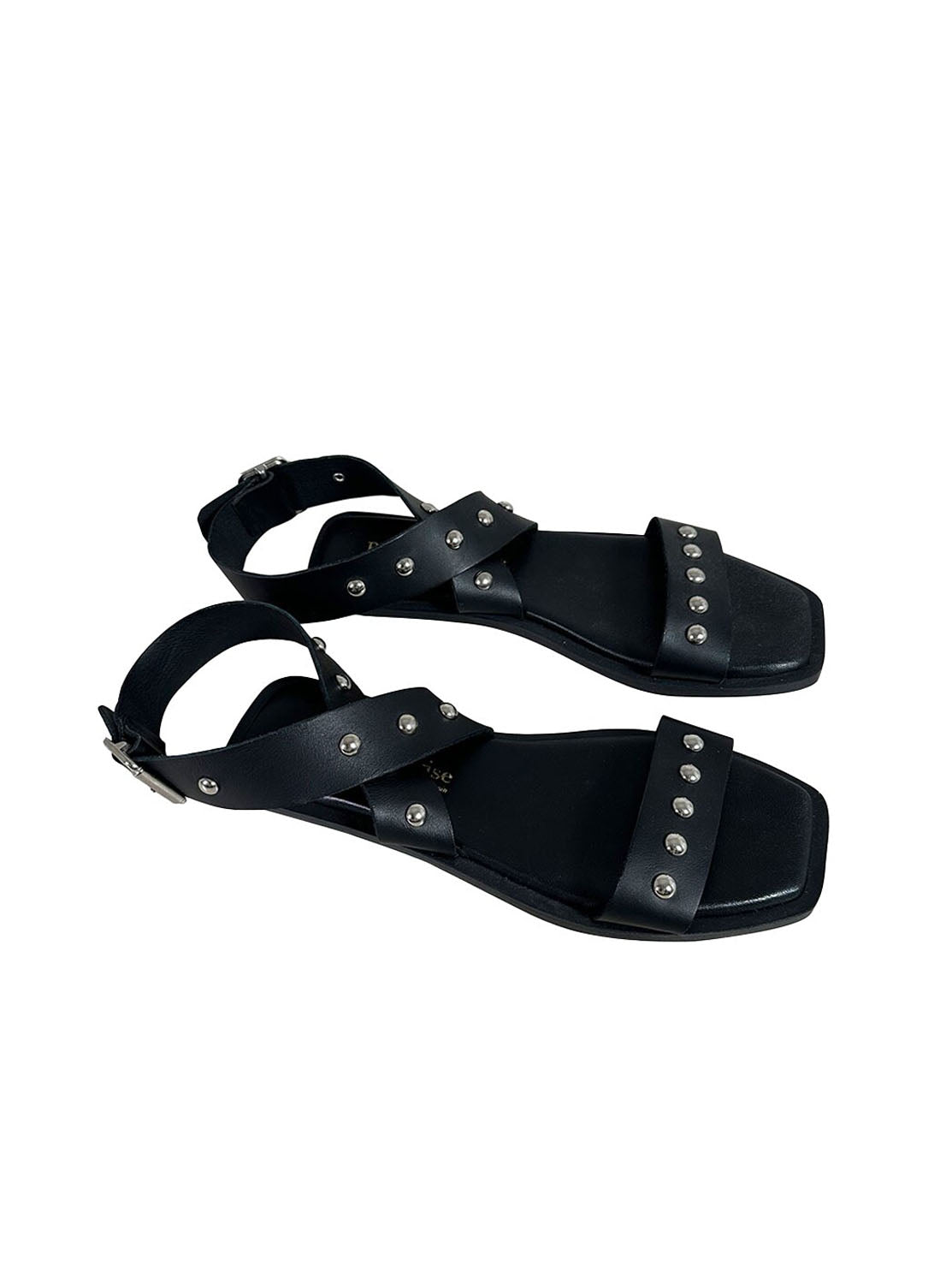 Sandalia pulsera tachas piel negro