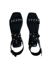 Sandalia pulsera tachas piel negro