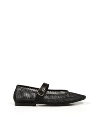 Bailarina rejilla piel negro