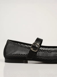 Bailarina rejilla piel negro