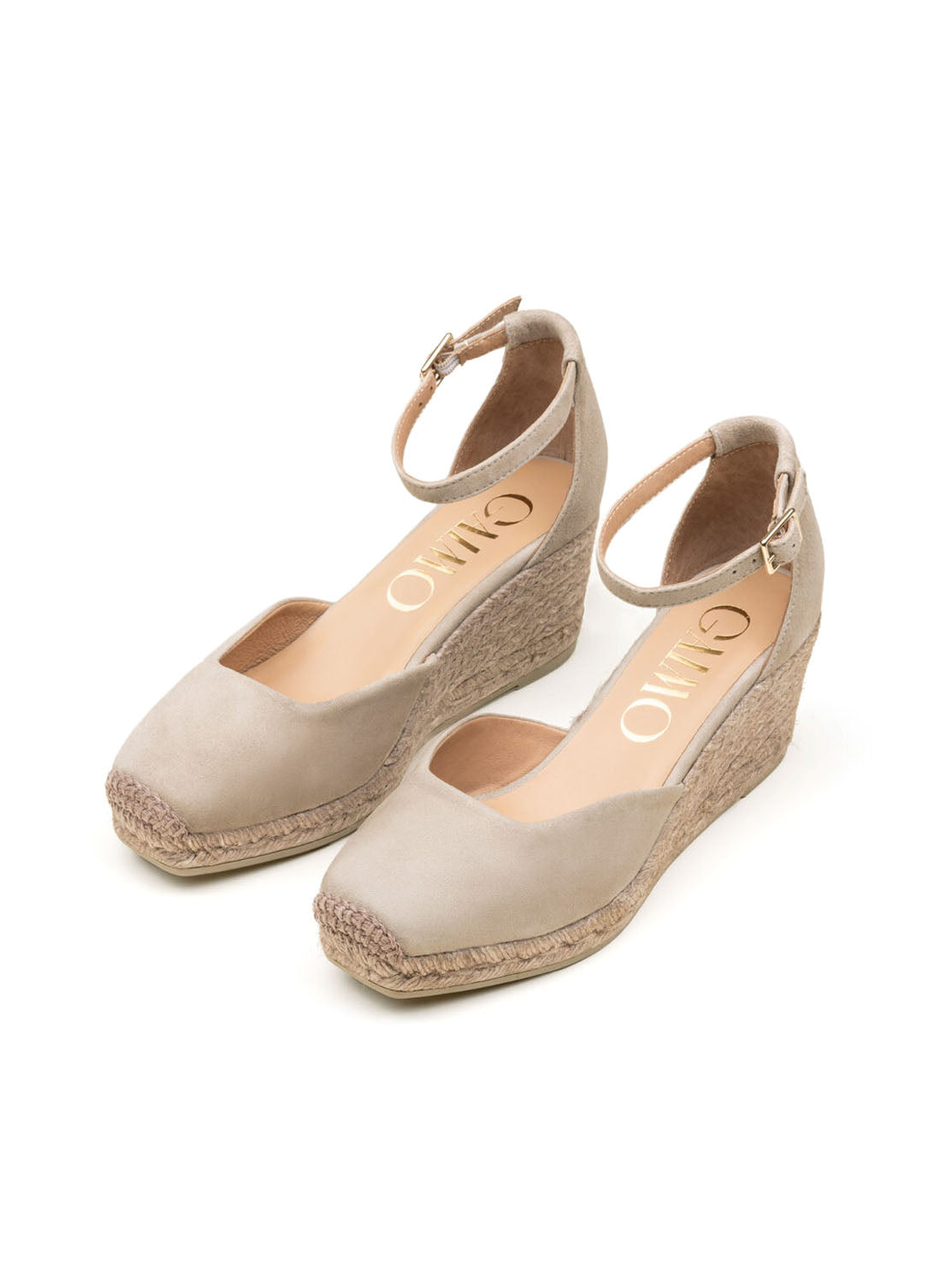 Cuña yute pulsera ante taupe