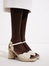 Sandalia yute bicolor combi blanco
