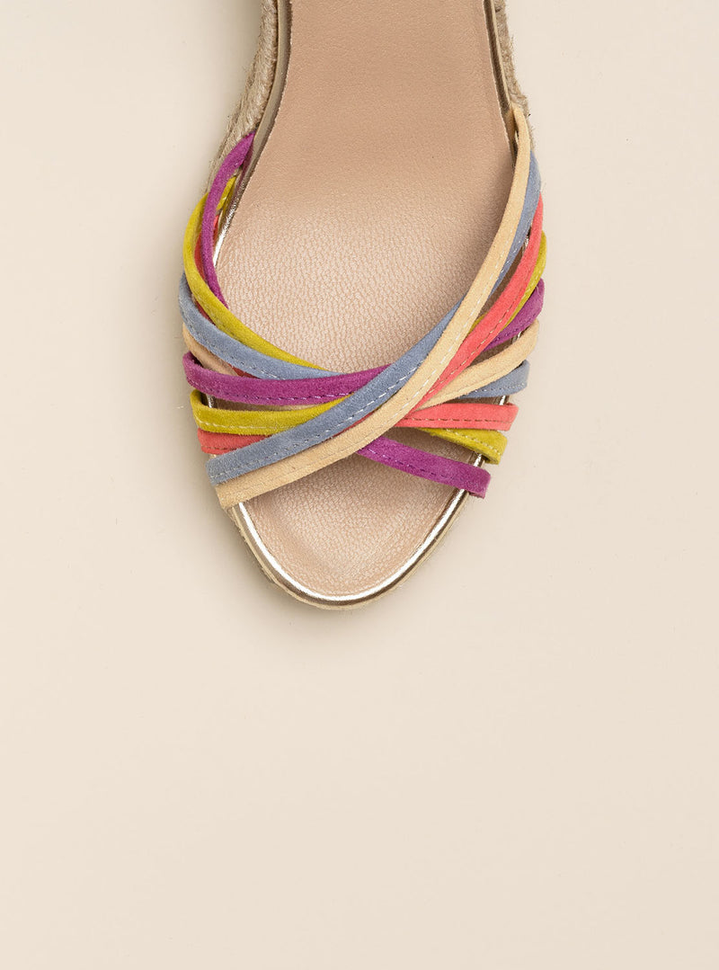 Sandalia yute multitiras multicolor