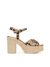 Sandalia tacón yute animal print