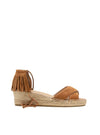 Sandalia boho flecos ante cuero