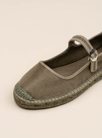 Bailarina yute lona verde militar