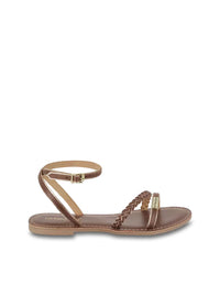 Sandalia trenza piel cuero