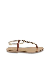 Sandalia plana basic print leopardo