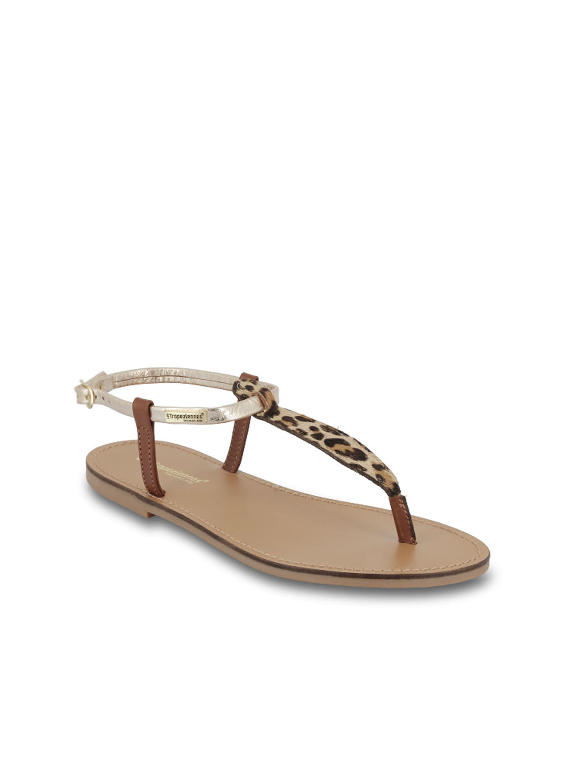 Sandalia plana basic print leopardo