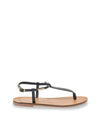 Sandalia plana basic piel negro