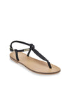 Sandalia plana basic piel negro
