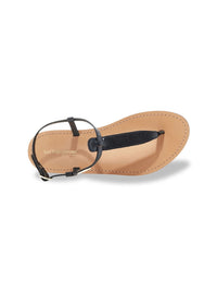 Sandalia plana basic piel negro
