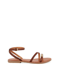 Sandalia cruzada pulsera piel cuero
