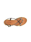 Sandalia multi tiras piel combi negro