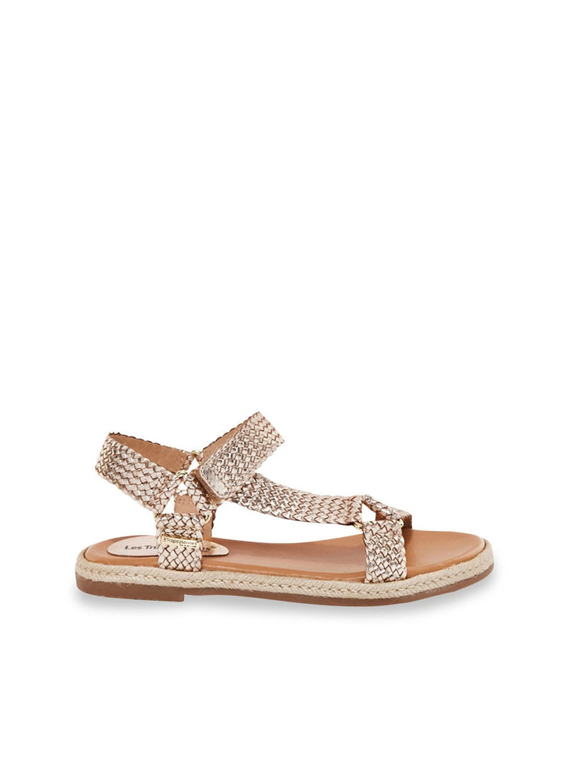 Sandalia bio piel metalizada oro