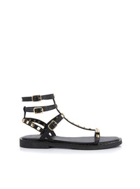 Sandalia romana tachuelas piel negro