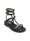 Sandalia romana tachuelas piel negro