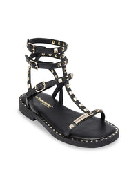 Sandalia romana tachuelas piel negro