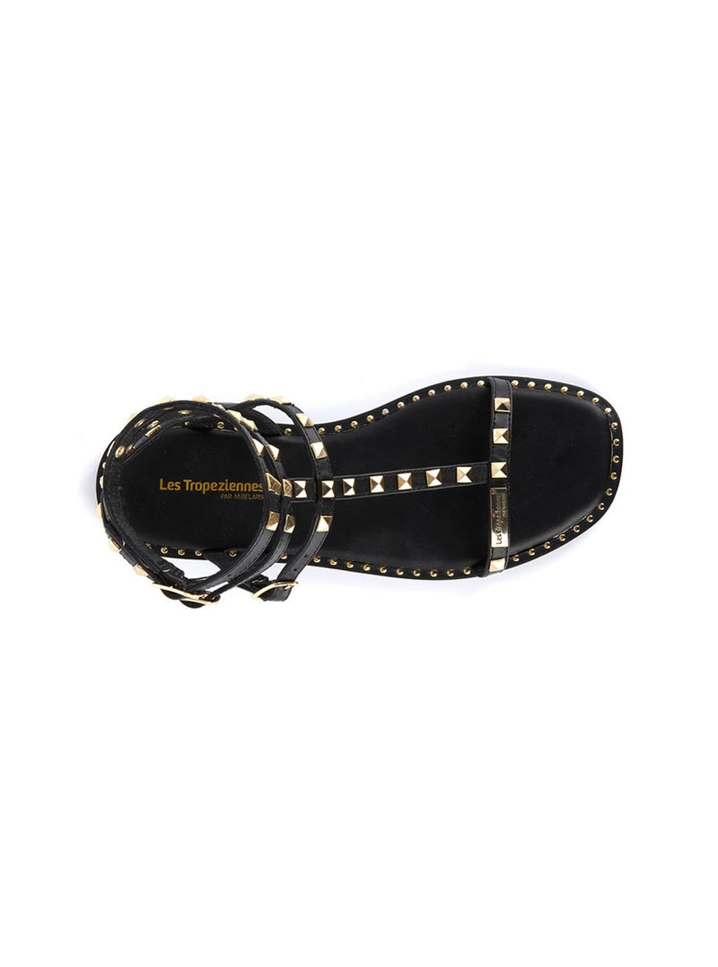 Sandalia romana tachuelas piel negro