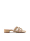 Sandalia trenza nudo piel beige