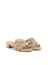 Sandalia trenza nudo piel beige