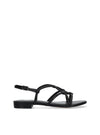 Sandalia strass piel negro