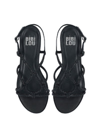 Sandalia strass piel negro