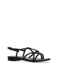 Sandalia strass piel negro
